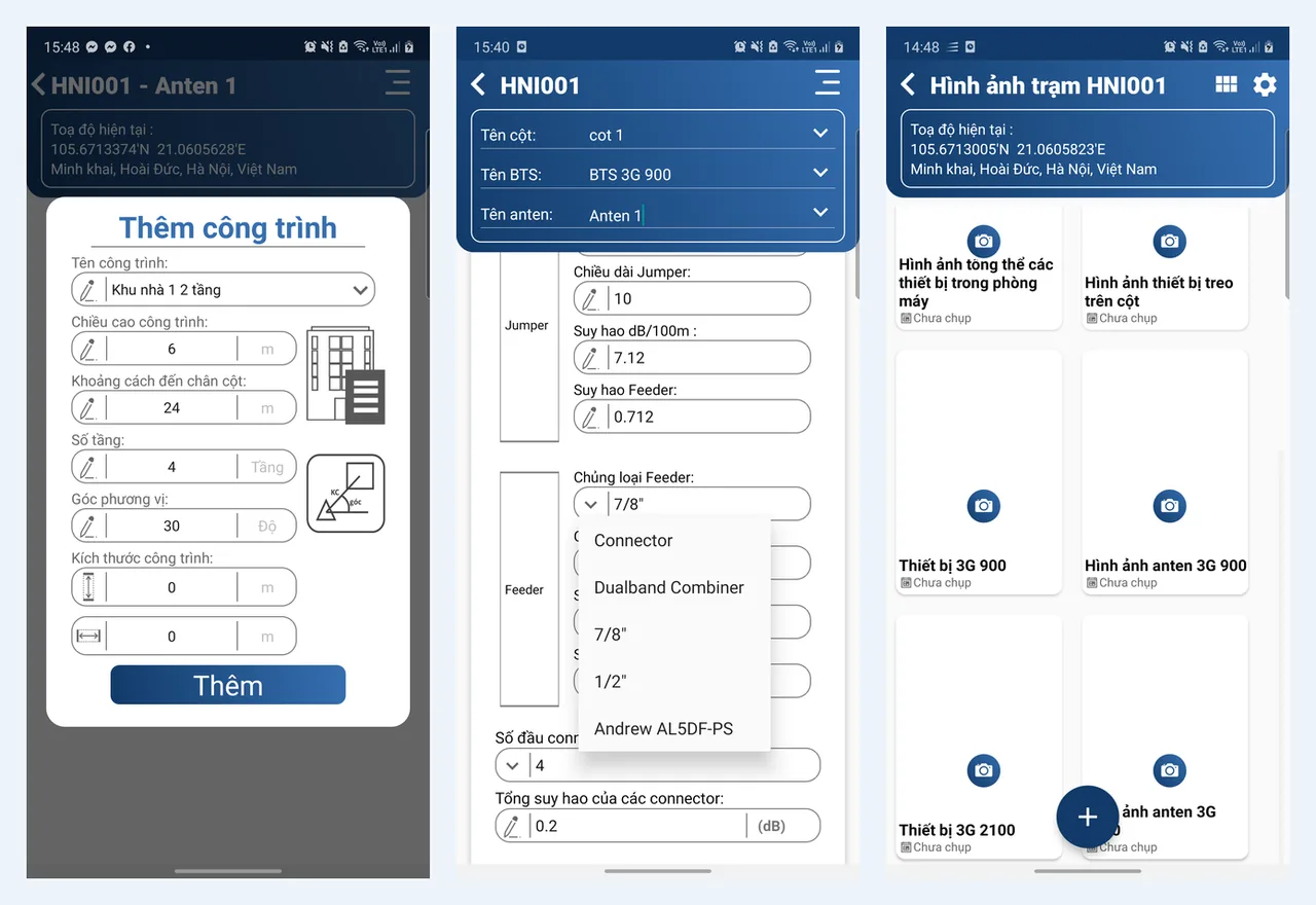 Exposure app: adding buildings, loss parameters, equipment photos